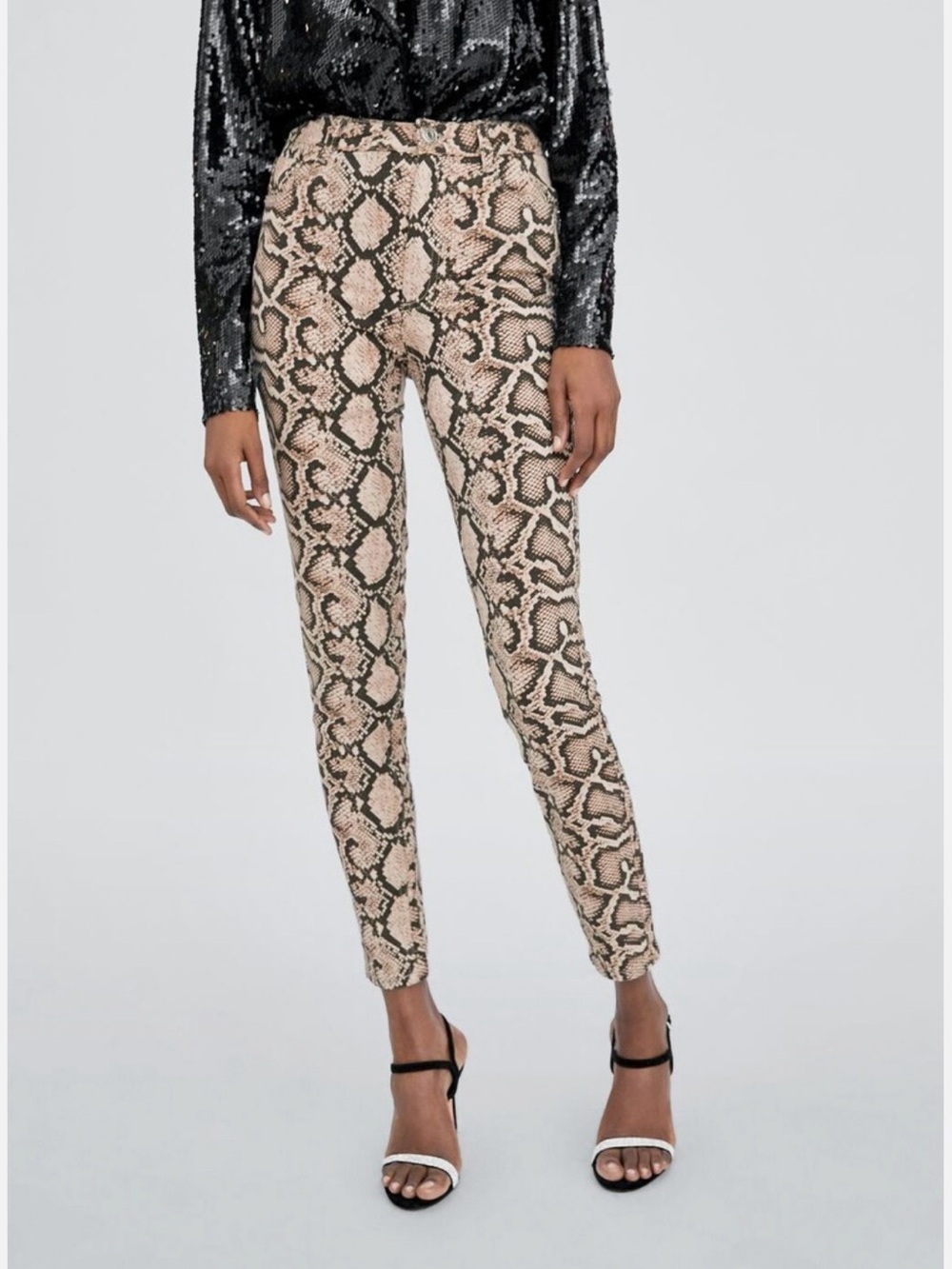 Zara Trafaluc Snake Print Skinny Pants Size 4 NWOT